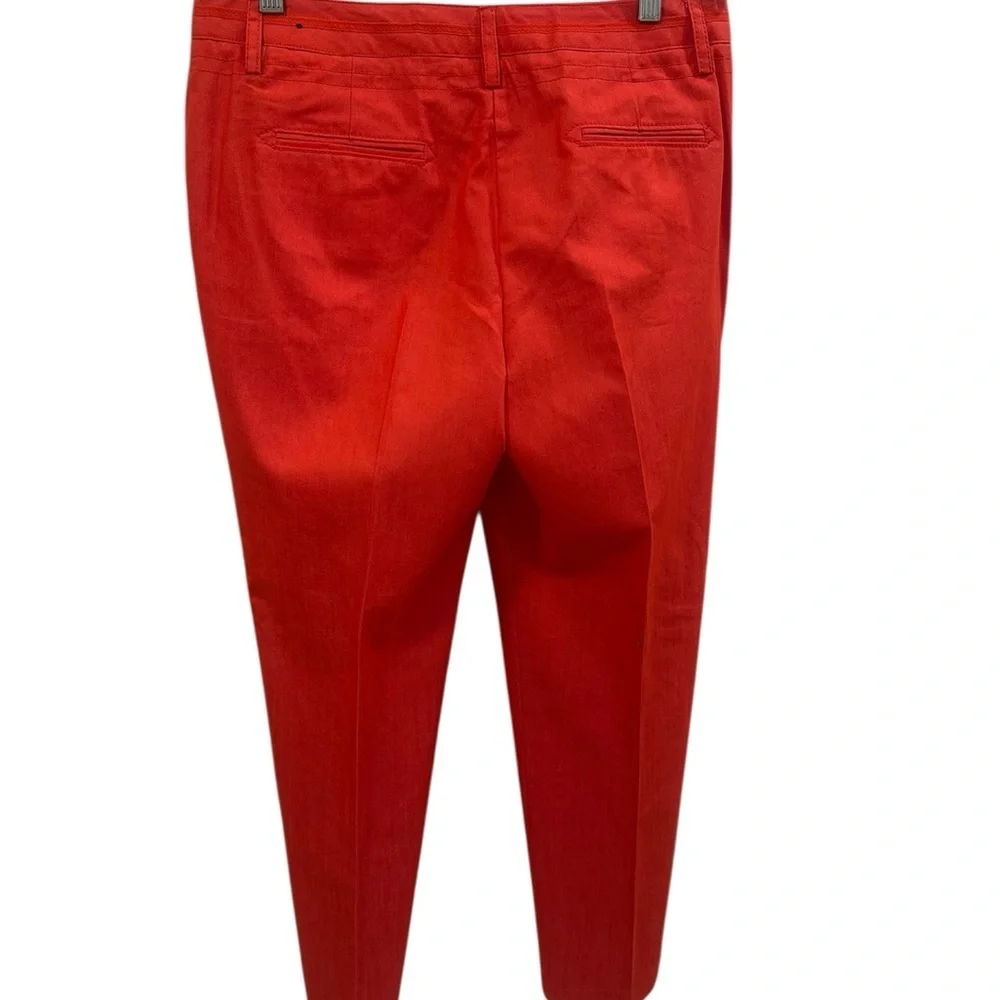 Larry Levine Vibrant Cherry Red Tailored  Straight Leg Pants Size 8 NWOT - Picture 5 of 13